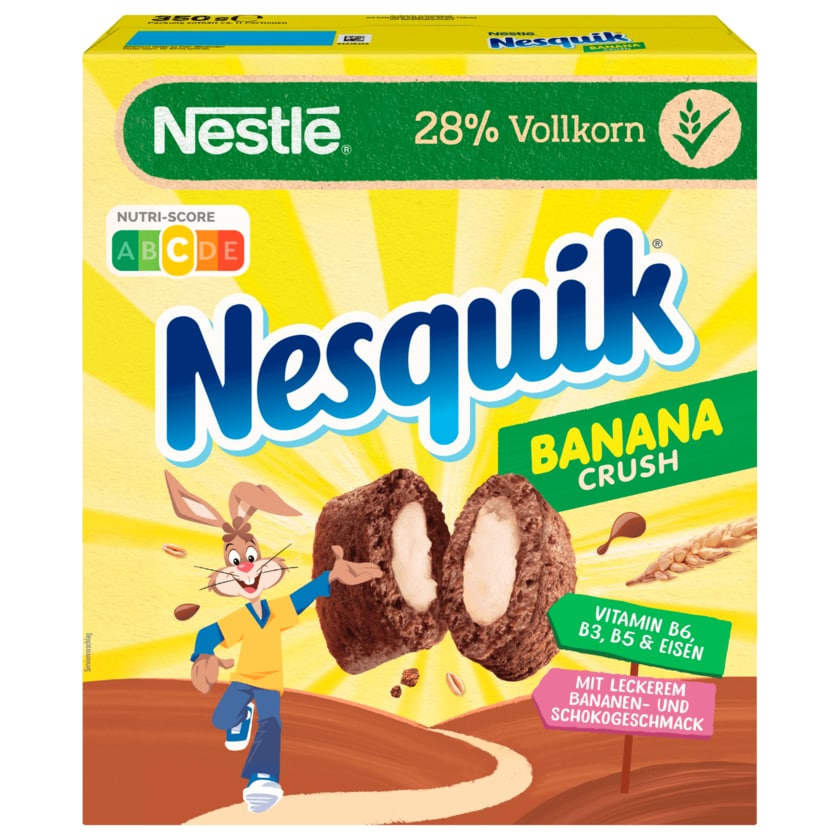 Nestlé Nesquik BananaCrush schokoladige Frühstücks-Cerealien mit Vollkorn 350g